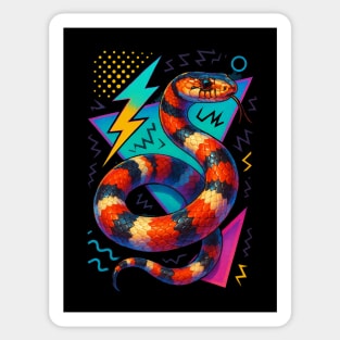 Retro Neon Milk Snakes Sticker